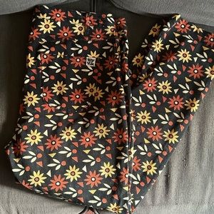 Lucy & Yak Floral Patterned Jeans - Black, Red, Yellow